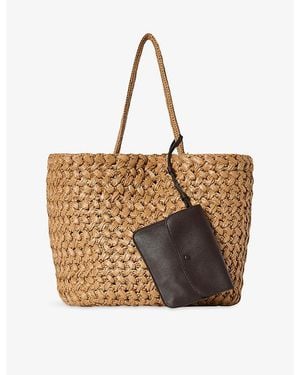 The Row Estelle Large Woven Tote Bag - Brown
