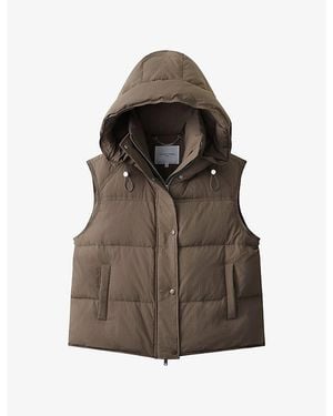 The White Company Hooded Down-Padded Gilet - Brown