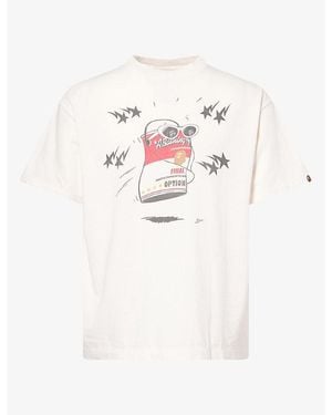 A Bathing Ape Bape X Saint Mxxxxxx Dancing Can Graphic Cotton-Jersey T-Shirt - White
