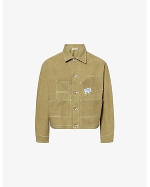 STORY mfg. Station Cropped Cotton Jacket - Green