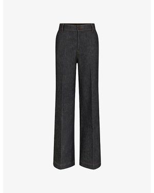 Soeur California Wide-Leg Stretch-Denim Jeans - Black