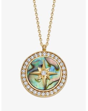 Astley Clarke Polaris Large 18Ct-Plated Vermeil Sterling- Sapphire And Abalone Locket - Metallic