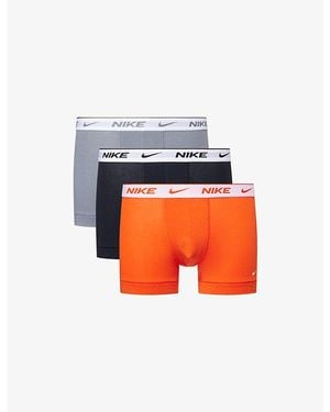 Nike Essential Pack Of Three Cotton-Stretch Trunks - Multicolour