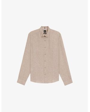 BOSS Regular-Fit Long-Sleeve Linen Shirt - Natural