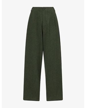 DARKPARK Phebe Wide-Leg Cashmere And Wool Pants - Green