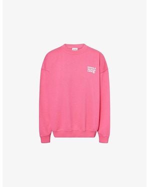 ADANOLA Vacation Oversized Cotton Sweatshirt - Pink