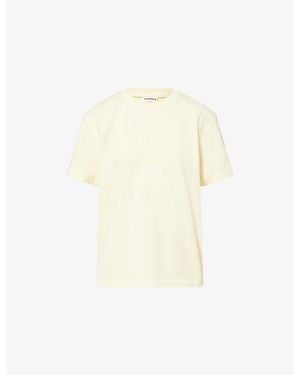 ADANOLA Stitched-Logo Oversized Cotton T-Shirt - White