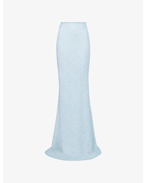 HYPHEN Polkadot-Print Sheer Maxi Skirt - Blue