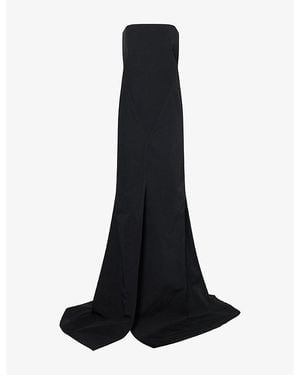 Rick Owens Strapless Sheath Woven Maxi Dress - Black