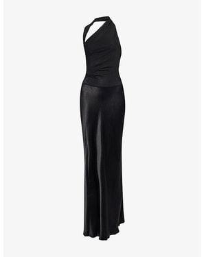 Bec & Bridge Ida Halter Stretch-Woven Maxi Dress - Black