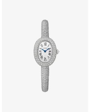 Cartier Baignoire Mini 18Ct And Diamond Quartz Watch 24.6Mm - Black