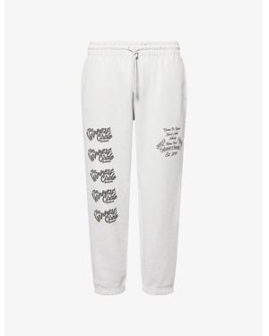 Hoodrich Text-Print Relaxed-Fit Cotton Jogging Bottoms - White