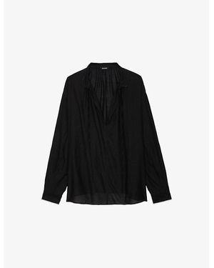 Zadig & Voltaire Troene Oversized-Fit Cotton-Blend Blouse - Black