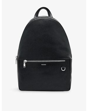 Reiss Carson Leather Backpack - Black