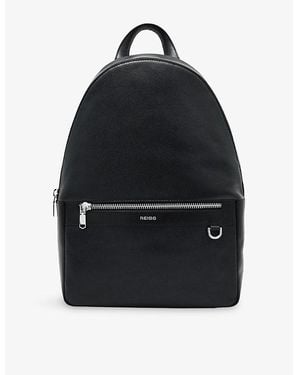 Reiss Carson Leather Backpack - Black