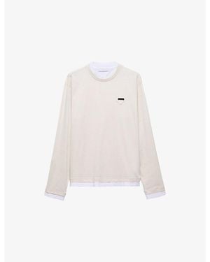 Prada Layered-Effect Long-Sleeved Cotton T-Shirt - White