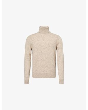 dunhill Roll-Neck Long-Sleeve Cashmere Blend Jumper - Natural