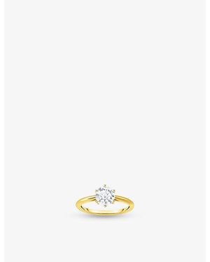 Thomas Sabo Solitaire 18Ct-Plated 925 Sterling And Brilliant-Cut Cubic Zirconia Ring - Metallic