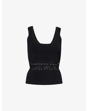 Jonathan Simkhai Fitzgerald Open-Stich Knit Tank Top - Black