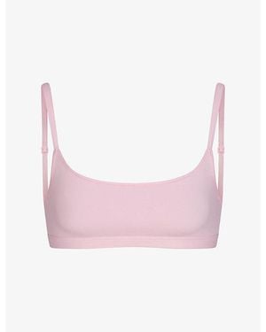 Skims Everyday Cotton Scoop Bralette - Pink