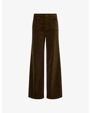 PAIGE Anessa Corduroy Stretch-Cotton Blend Trousers - Brown