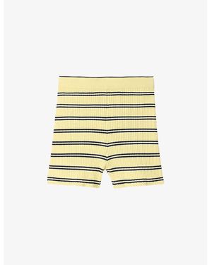 Sandro Stripe Knit Shorts - Yellow