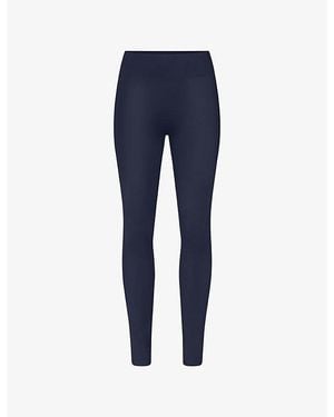 NikeSKIMS Shine Bonded Waist 26-Inch Gym Leggings - Blue
