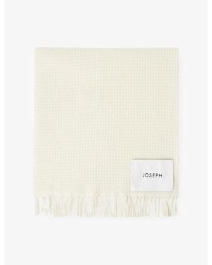 JOSEPH Flora Waffle Wool Scarf - White