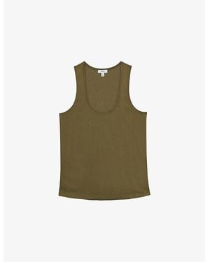 Reiss Ruby Sleeveless Stretch-Silk Top - Green