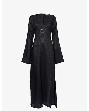 Cheap Monday Montego Plunge Ring-Detail Knitted Maxi Dress - Black