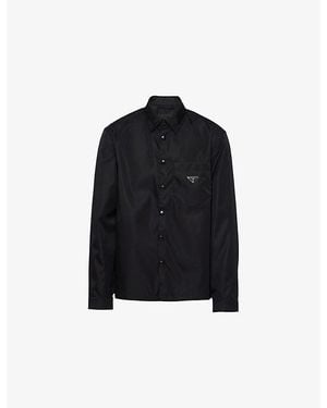 Prada Re-Nylon Logo-Plaque Woven Shirt - Black