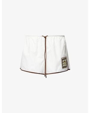 ALÉMAIS Scuba Brand-Patch Cotton Shorts - White
