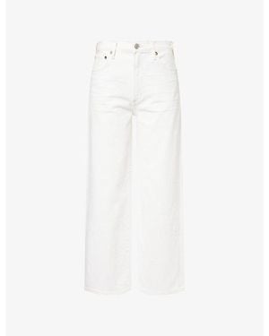 Agolde Harper Cropped Straight-Leg Denim Jeans - White
