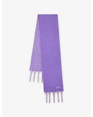 Mulberry Contrast Tassel Alpaca Scarf - Purple