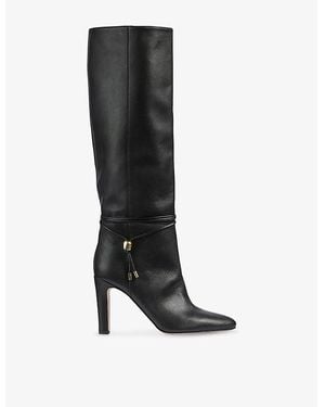 LK Bennett Loretta Leather Knee-High Boots - Black
