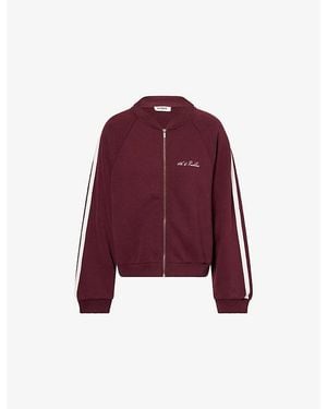 4th & Reckless Annamaria Zip-Up Cotton-Jersey Bomber Jacket - Red
