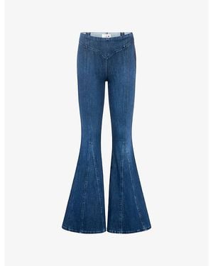 GOOD AMERICAN Dolly's Joleans Extreme Flare-Leg Denim Jeans - Blue