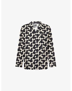 Harry Lambert X Disney Harry Lambert For Zara X Disney Mickey Mouse Graphic-Print Cotton Pyjama Shirt - Black