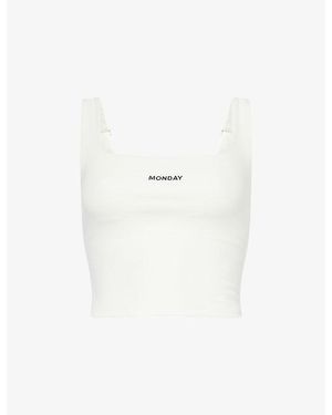 Cheap Monday Aspen Square-Neck Stretch-Woven Top - White