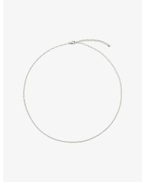 Monica Vinader Oval Link Slim Sterling Chain Necklace - White