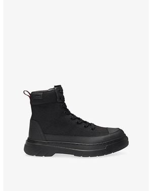 HUGO Urian Woven Ankle Boots - Black