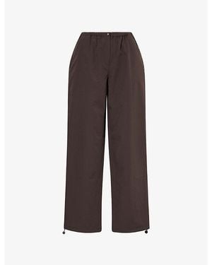 ADANOLA Trail Wide-Leg Woven Trousers - Brown