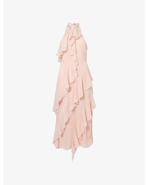 Pretty Lavish Aria Halterneck Woven Midi Dress - Pink