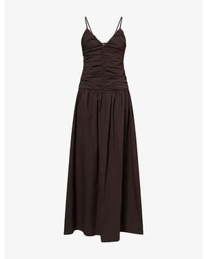 Dissh Alexia Ruched Cotton Midi Dress - Black