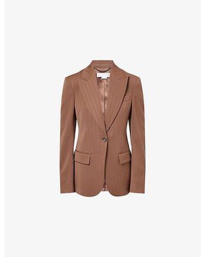 Stella McCartney Jacquard-Stripe Slim Tailored Wool Blazer - Brown