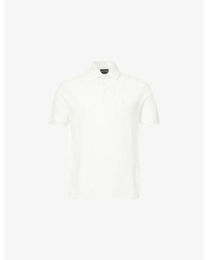 Emporio Armani Regular-Fit Short-Sleeve Cotton-Piqué Polo Shirt - White