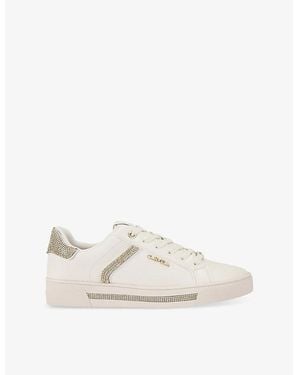 Carvela Kurt Geiger Daze Jewel Leather Low-Top Sneakers - White