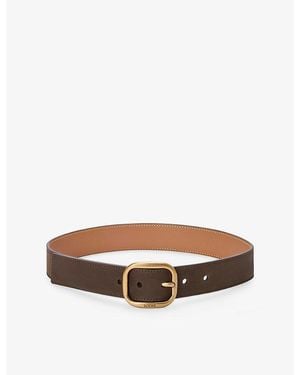 Loewe Rounded Leather Belt - Brown