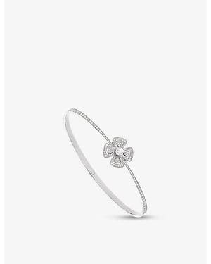 BVLGARI Fiorever 18Ct- And 0.30Ct Brilliant-Cut Diamond Bangle Bracelet - White
