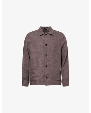 Sunspel Regular-Fit Spread-Collar Cotton And Linen Jacket - Brown